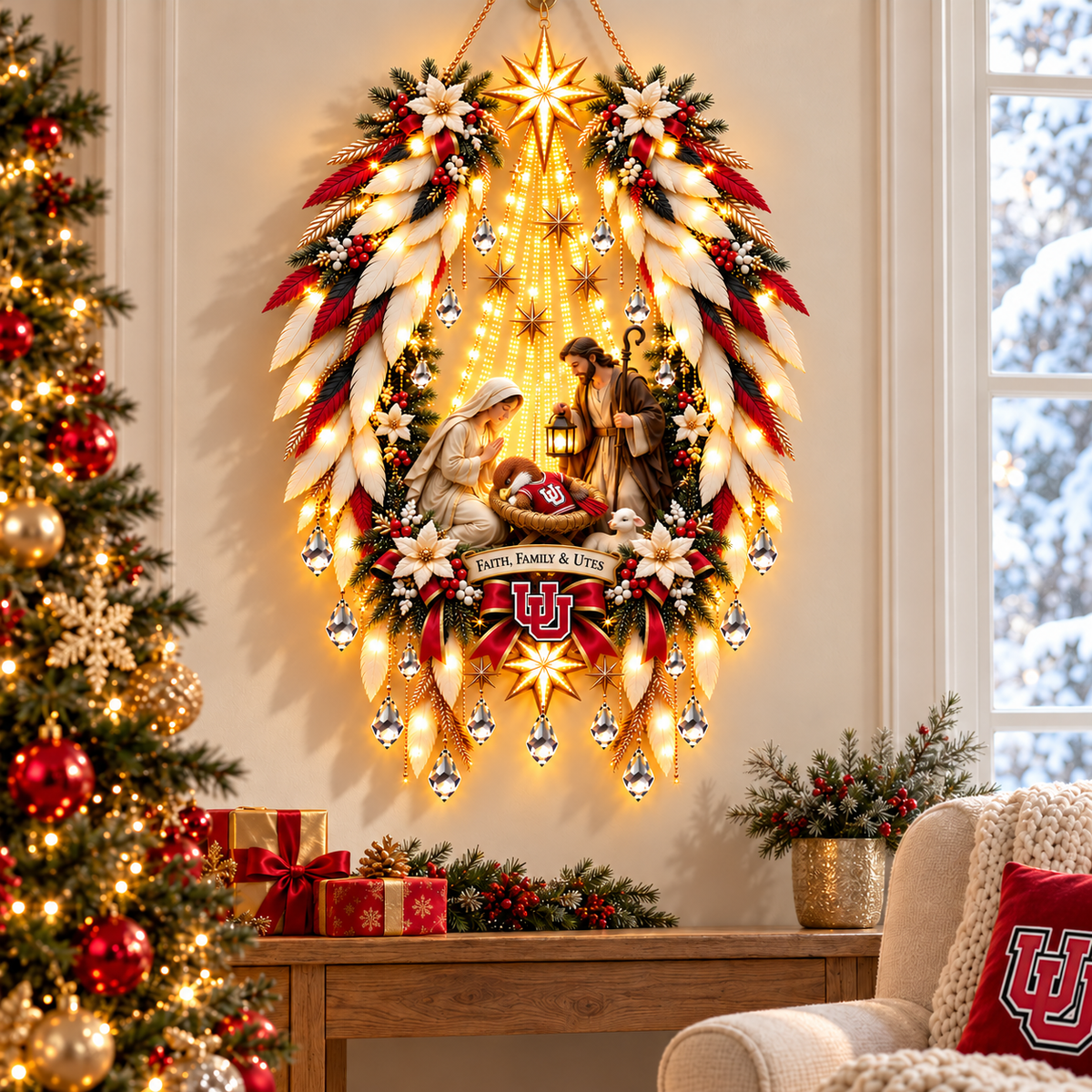 UTUT Illuminated Christmas Nativity Angel Wings PNPA